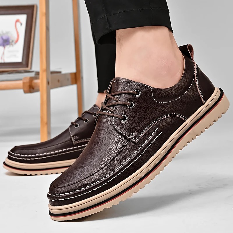 Leather Men Oxfords Shoes Handmade Italian Mens Casual Shoes Brand Leisure Male Loafers