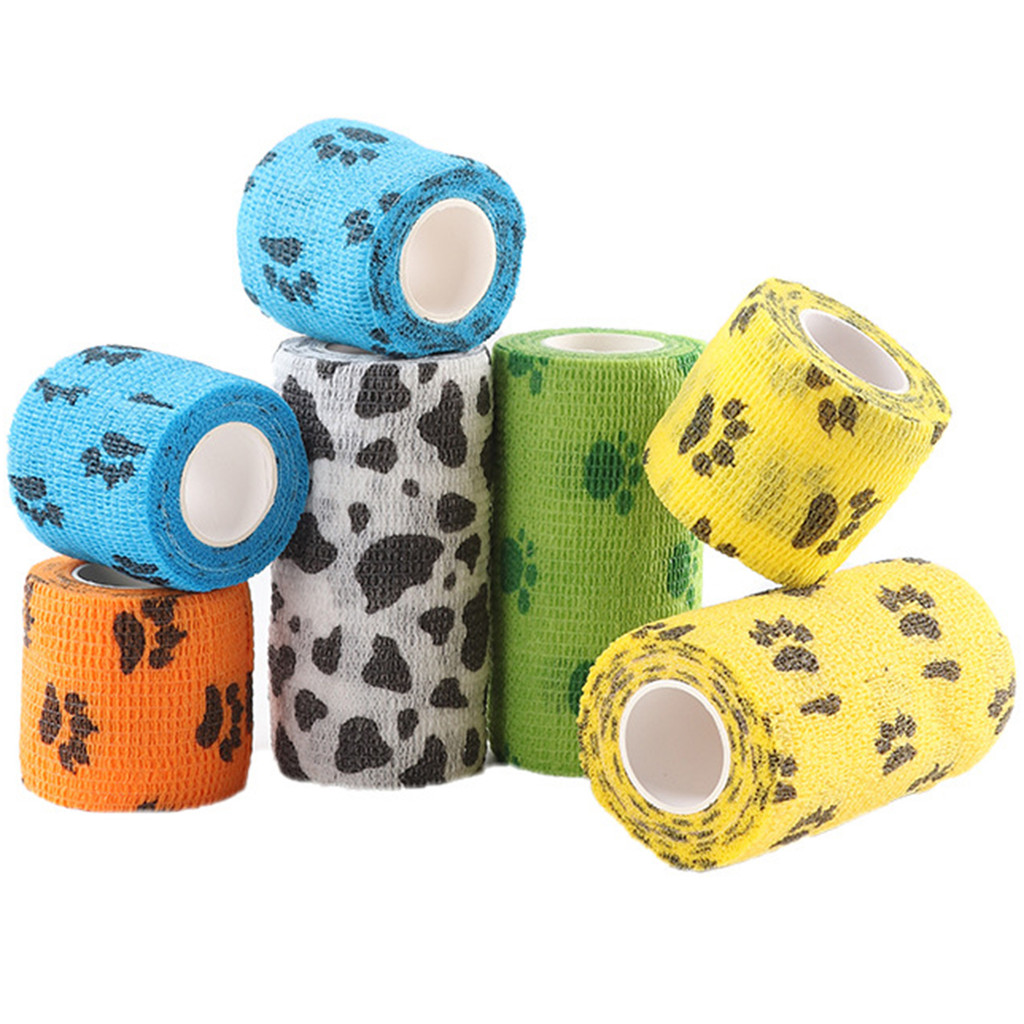 12 Rolls Self Adherent Bandage Elastic Bandage Self Adhes Bandage Vet Wrap For Dog Cat Horse Pet