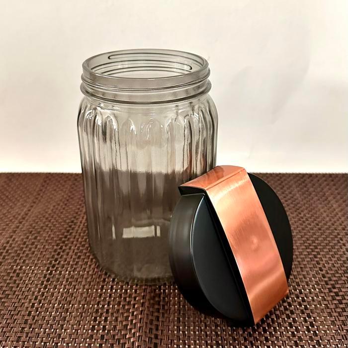 HEREVIN TOPLES CANISTER KACA ULIR TUTUP PLASTIK