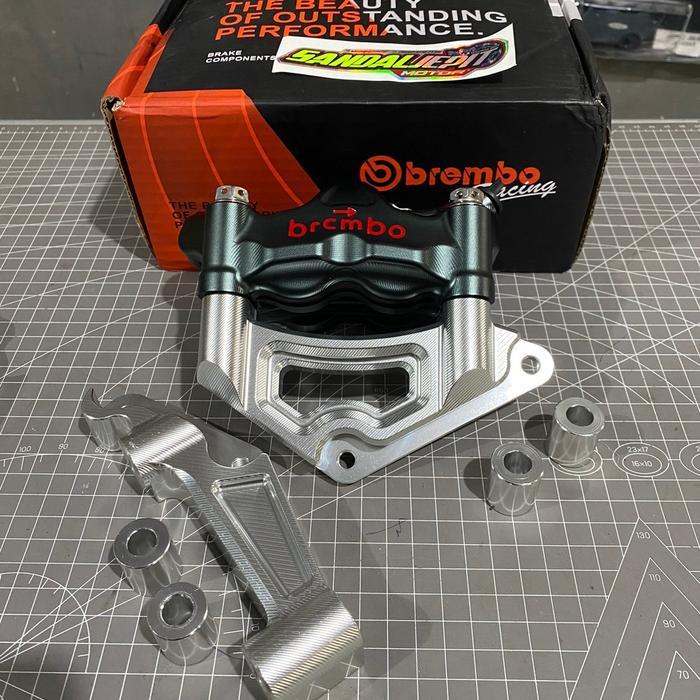 Kaliper Brembo Gp4Rx Set Breket Pnp Ninja R Rr Ss Megapro Tiger Kaliper Depan Brembo Gp4Rx 4 Piston