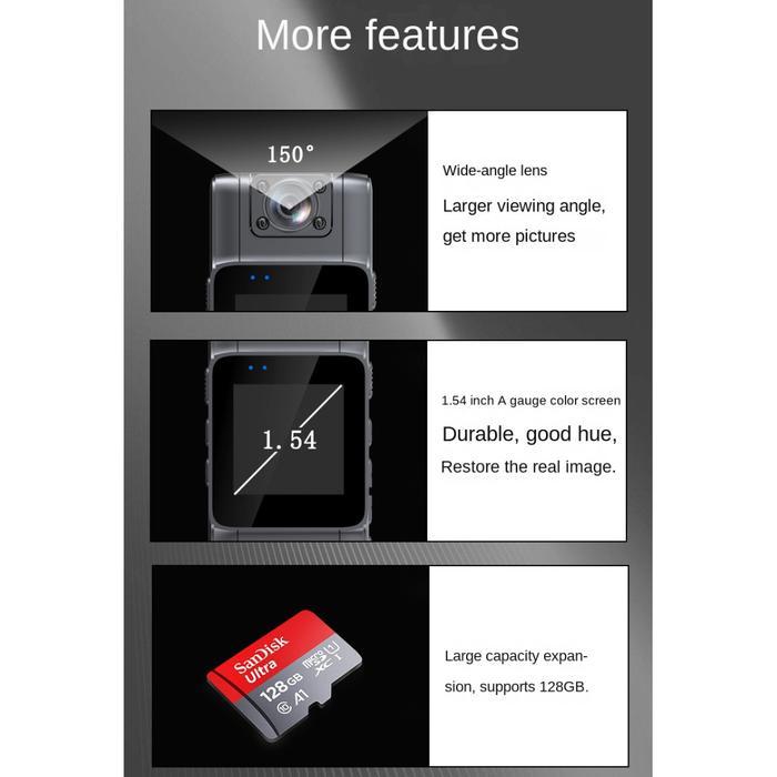 Kamera Mini Body Cam Action Camera Tersembunyi Night Vision HD 1080P