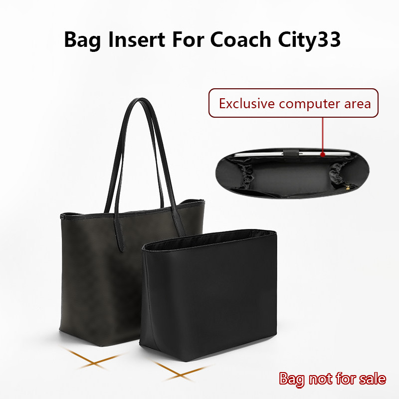 Nylon bag insert for Coach city33 tote bag Waterproof Bag Organizer Insert laptop Storage Bag