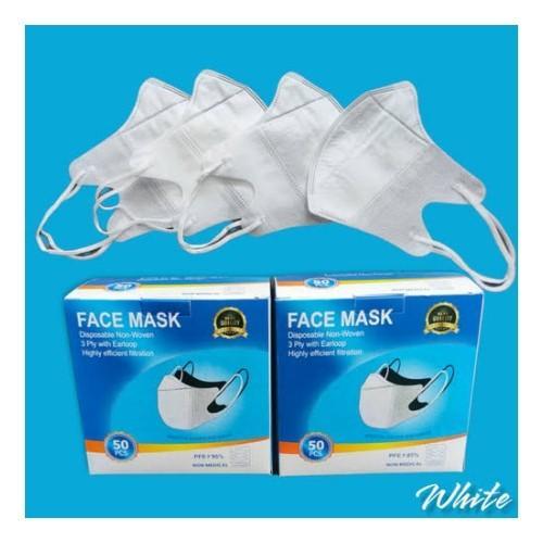 "New" JS 2 BOX 100 pcs DB FM PAKET usaha MASKER DUCKBILL FM hitam / putih ADA HADIAH masker duckbill