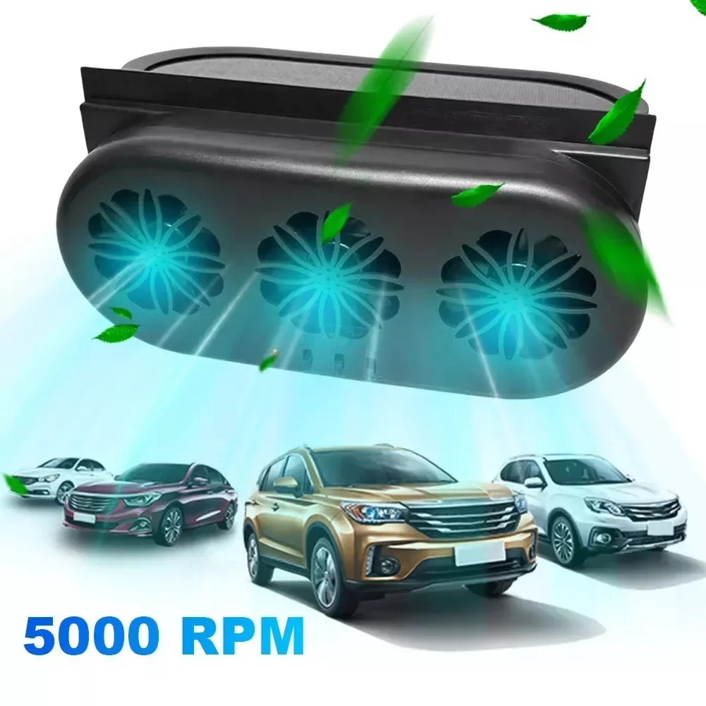 Auto Solar Powered Fan Portable Window Windshield Cooler Energy Saving USB Air Exhaust Cooling Fan