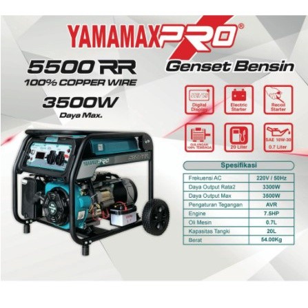 Yamamax 5500RR Genset 3500Watt Genset Bensin Generator listrik