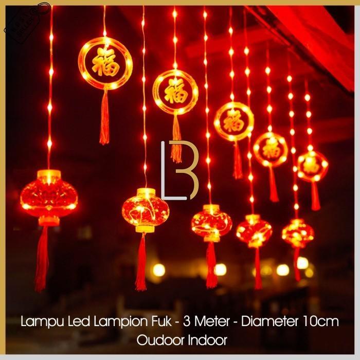 Lampu Tirai Fu Fuk Gantung Lampion Ruangan Tamu Dekorasi Imlek Sincia