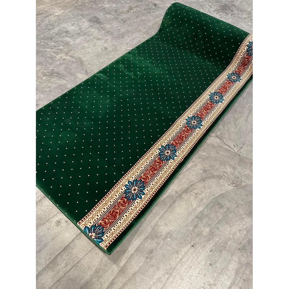 Karpet Masjid / Karpet Mushola / Sajadah Masjid Meteran Custom Design Turki Soft Yaren D0359A Green