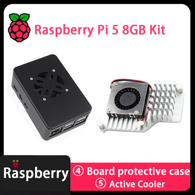 Raspberry Pi 5 8GB Board and Pi5 8GB Kit ,bcm2712 , 128GB Card, radiator, Power Supply,Pi5 8GB