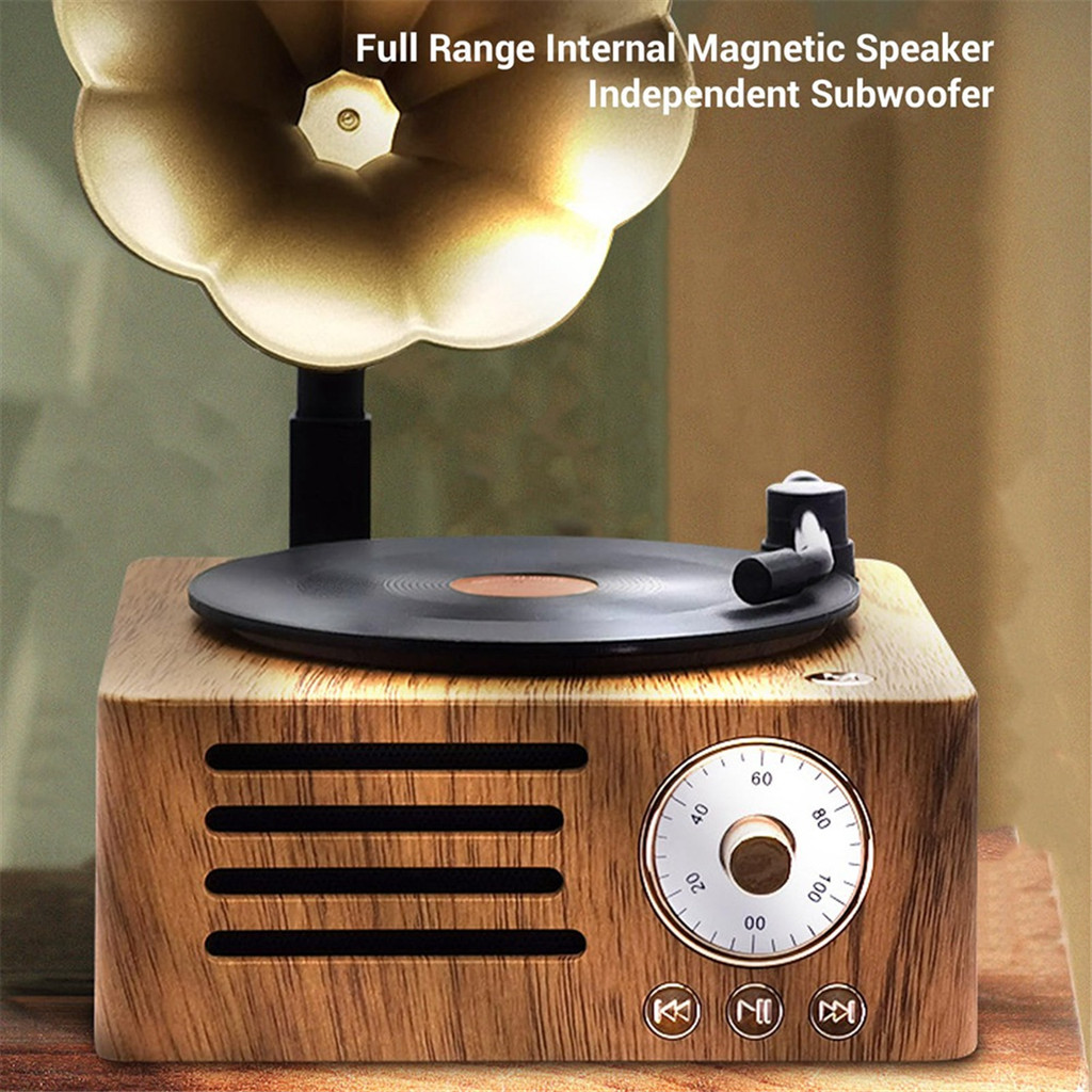 NEW Retro Gramophone Shape Bluetooth Speaker Portable Box Wireless Speaker Outdoor for Sound System