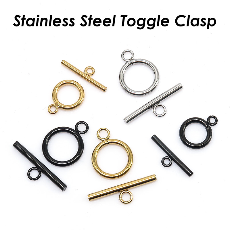 50 x Toggle Clasp Stainless Steel Toggle Clasps for Jewelry Making, Gold Plated Toggle Clasp