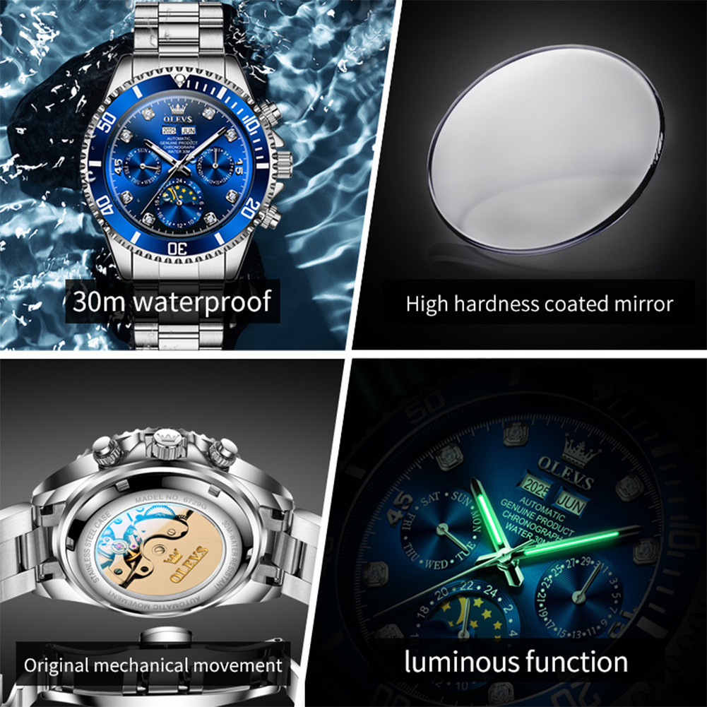 OLEVS MEN'S WATCHES CLASSIC FASHION MULTIFUNCTIONAL ORIGINAL; AUTOMATIC MECHANICAL WATCH FOR MAN