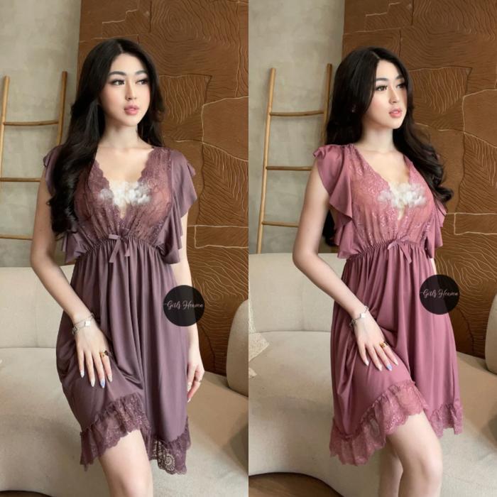 Alisha Sleepwear Dress Bisa Big Size [ Girlsheaven_Id ]