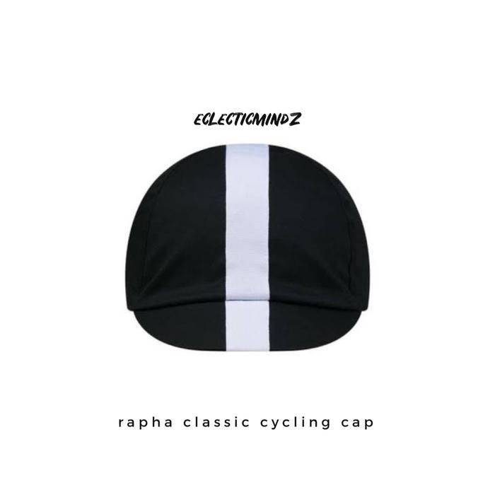Rapha Ii Cycling Cap Classic Black Cotton White Topi Sepeda