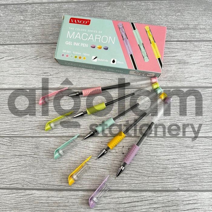 MNTB AZKA SELUSIN ( 12 PCS ) PULPEN GEL MACARON VANCO 0.5MM