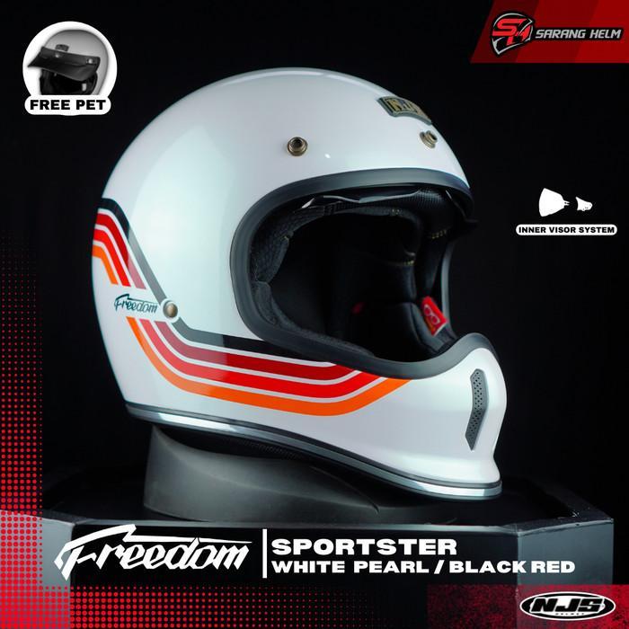 NJS FREEDOM SPORTSTER - Helm Retro NJS NJS Retro Freedom Helm NJS Motif Sportster NJS ORI SNI