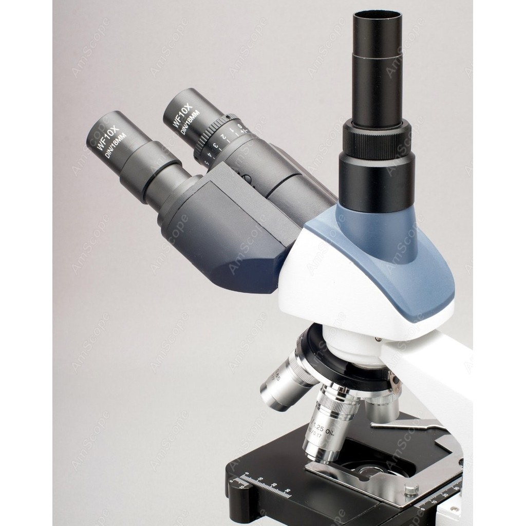 Lab Compound Microscope--AmScope Supplies 2000X LED Lab Trinocular Compound Microscope w 3D