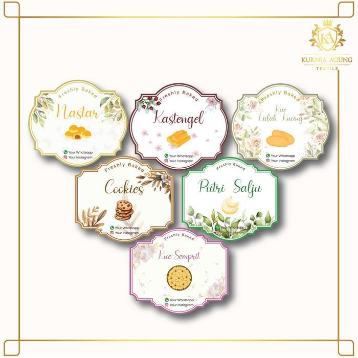 Stiker Makanan / Stiker Kue Lebaran / Stiker Kue Kering / Sticker Label Kemasan Toples Estetik