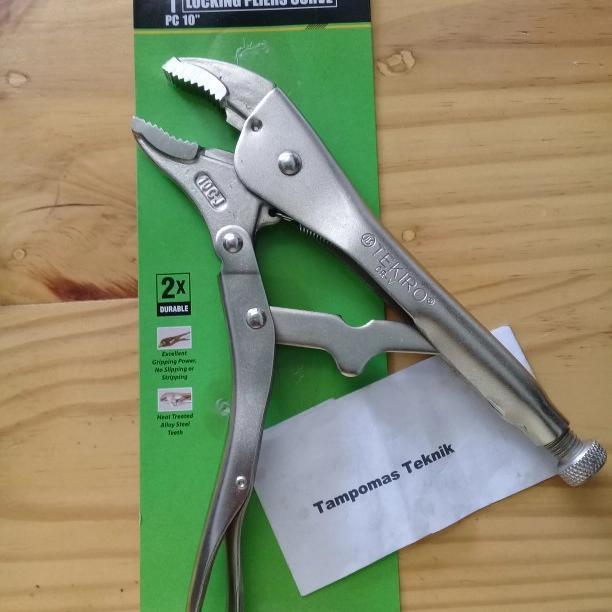 TANG JEPIT TEKIRO 10" TANG BUAYA TEKIRO LOCKING PLIER CURVE TANG BUAYA BENGKOK ORIGINAL QUALITY