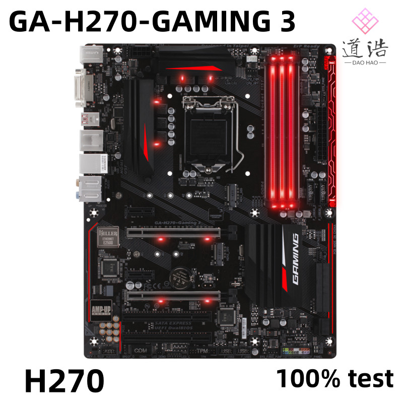 For GA-H270-GAMING 3 Motherboard 64GB HDMI M.2 LGA 1151 DDR4 ATX H270 Mainboard 100% Tested Fully Wo