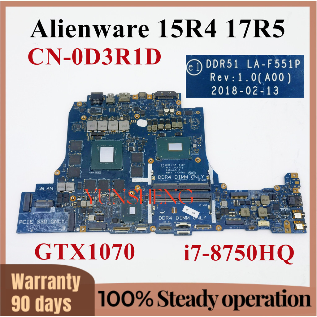 LA-F551P For Dell Alienware 15 R4 17 R5 Laptop Motherboard With i7-8750HQ i9-8950HK CPU GTX1060 GTX1