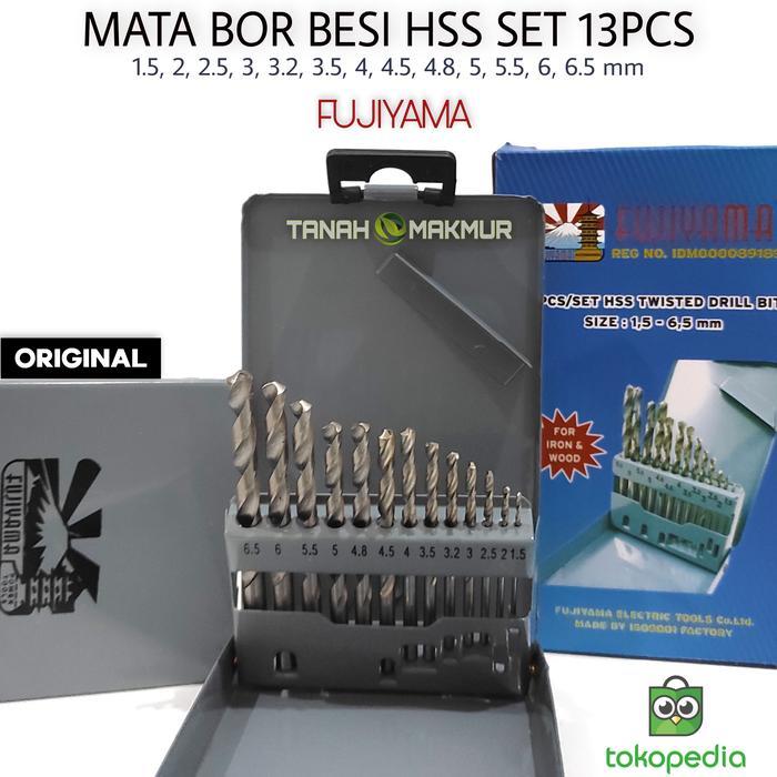 MATA BOR BESI SET 13 PCS FUJIYAMA KUAT MATA BOR KAYU AUMINIUM BESI ORI