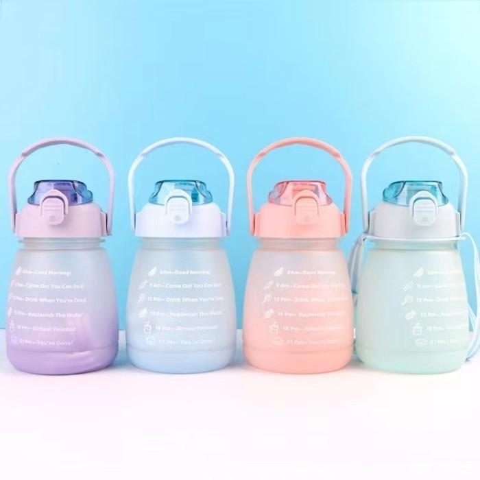 Botol Minum Botol Air Minum Motivasi 1,3 L Gradasi Gradient Rainbow