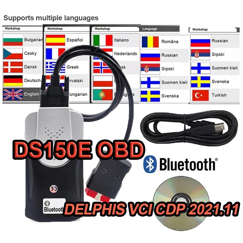 Car Truck Scanner Delphis V3 DS150E 2021.11 KEYGEN OBD VD ds150 VCI CDP NEC Diagnostic Tools with Bl