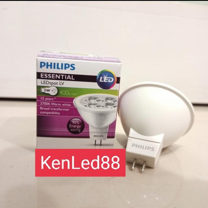 "New" PHILIPS Lampu Sorot Spotlight 5W/5Watt 12V DC Halogen Led Spot MR16