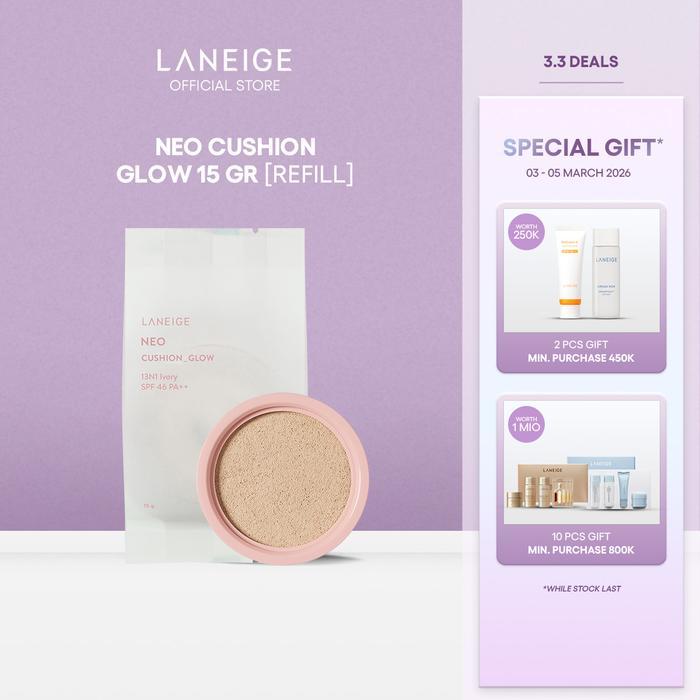 Laneige Neo Cushion Glow Refill 15Gr - Mencerahkan, Wajah, Cushion