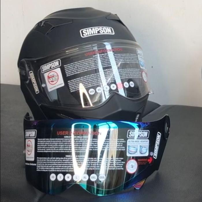 Simpson Darksome Iridium Oil Visor Helm