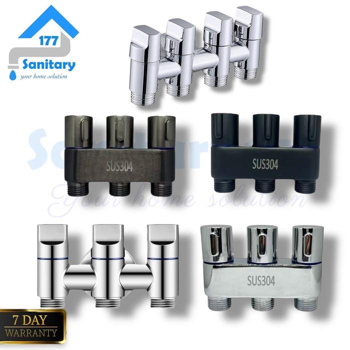 Toto - New Kran Cabang Mini 3 Lubang Stainless 304 Cm3-Terbaru Keran Air Shower Cb4 4 Lubang Cb3