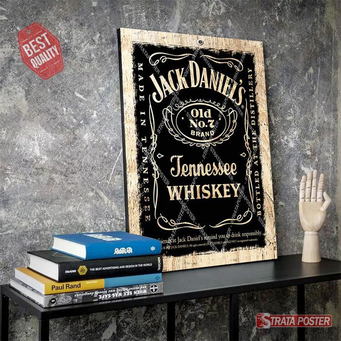 Strata Poster Hiasan Dinding Musik Poster Jack Daniel's Tennessee Whiskey Dekorasi Pajangan Dinding