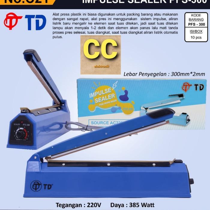 Impulse Sealer Td Pfs - 300 / Alat Press Plastik Td Pfs 300 Sealer Press Plastik Td Garansi Resmi