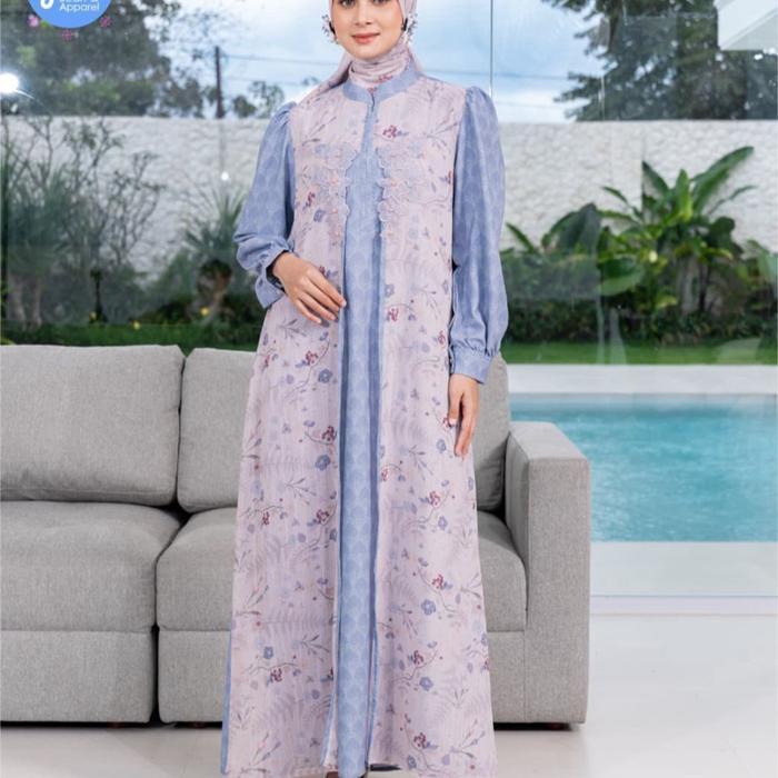 Adore Dress by Giok Scarf - Dress Lebaran Printing Cantik Gamis