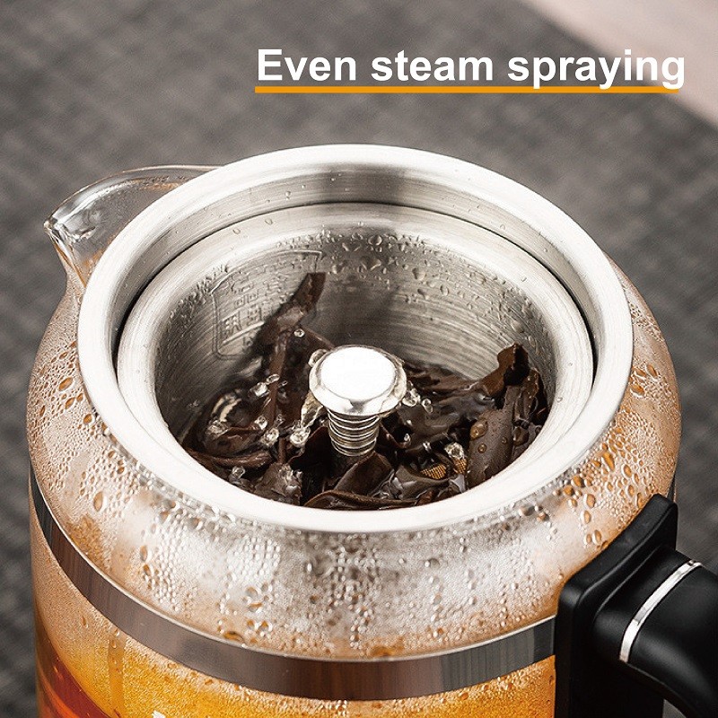 1.5L Home Electric Kettle Temperature Adjust Steam Teapot Office Multifunctional Glass Flower Teapot