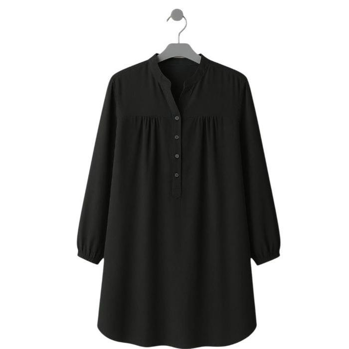 "New" Tunik Wanita Lengan Panjang Katun Viscose Hijau Botol Size L-6L Nyaman Busui Friendly Tunik