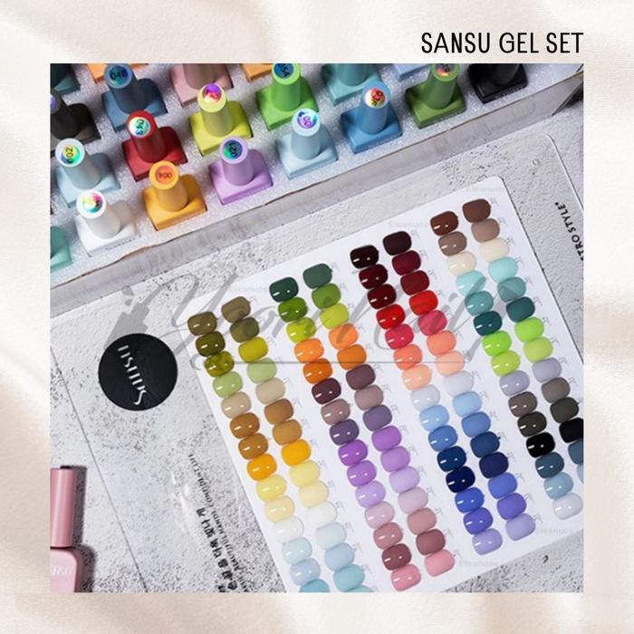 SANSU GEL SET 15ML COLORS 60 WARNA SET KUTEK SET NAIL GEL PAKET GEL POLISH KUTEK
