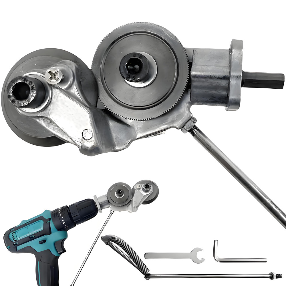 Electric Drill Plate Cutter, Upgraded Double Headed Nibbler Drill Attachment, Metal Sheet Cutter