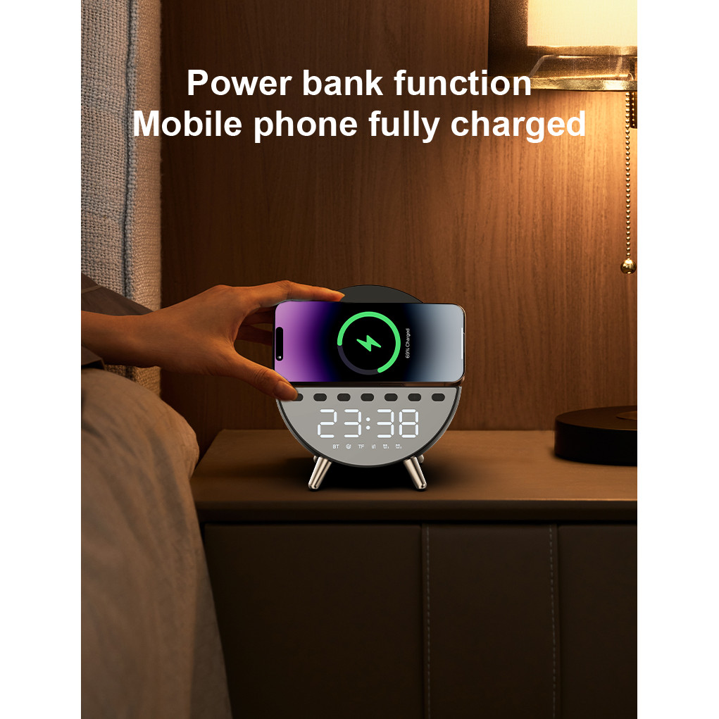 XDOBO Clock Bluetooth Speaker Wireless Portable Bass 1200mAh BT TF Play For Home Party With