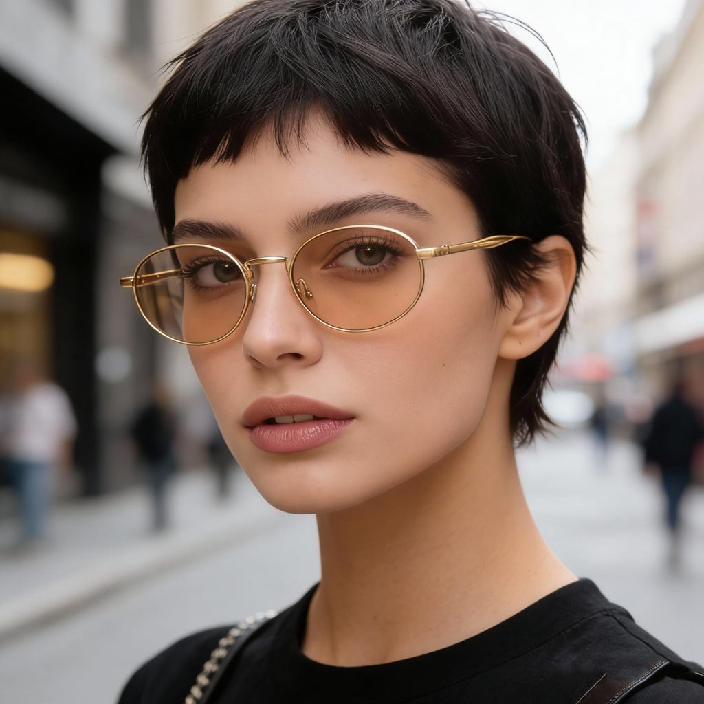 Kacamata Hitam Wanita Retro Bingkai Metal Oval UV400