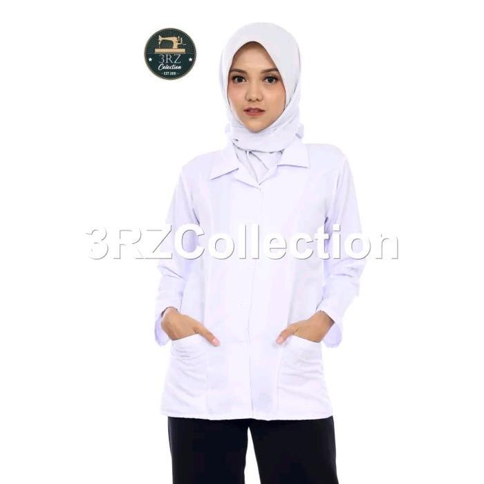 Baju Perawat Putih Wanita Seragam Dinas Putih Wanita Kemeja Putih Dinas Wanita