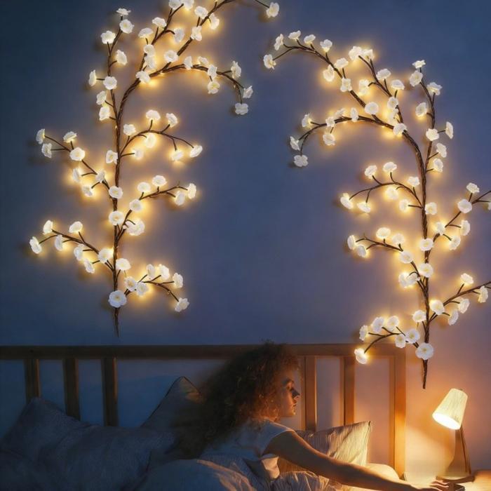 Lampu LED Model Mawar Pohon Ranting Dekorasi Dinding Lampu Ranting Dekorasi Dinding Lampu Lampu