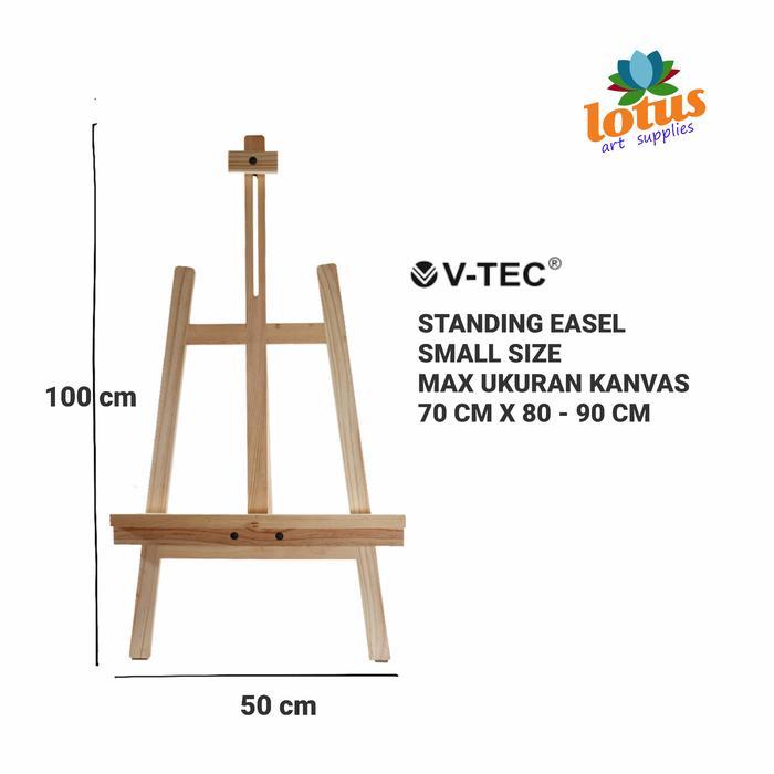 V-TEC Standing Wooden Easel Kanvas Lukis Stand Kayu Small