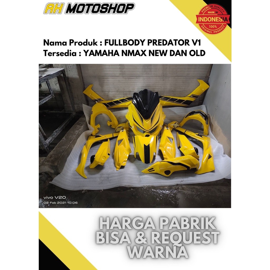 full bodi predator all new nmax - tameng predator new nmax 2020 2021 KUNING HITAM TERLARIS