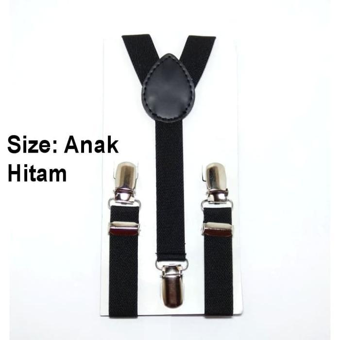 Suspender ANAK Bretel HITAM Baju Polos Setelan Tali Kodok Jojon Balita