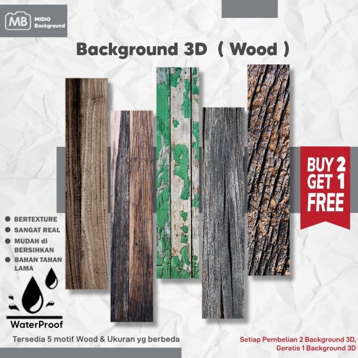 Background Foto Studio 3D Waterproof Midio Motif Kayu 3D Ukuran 66x50