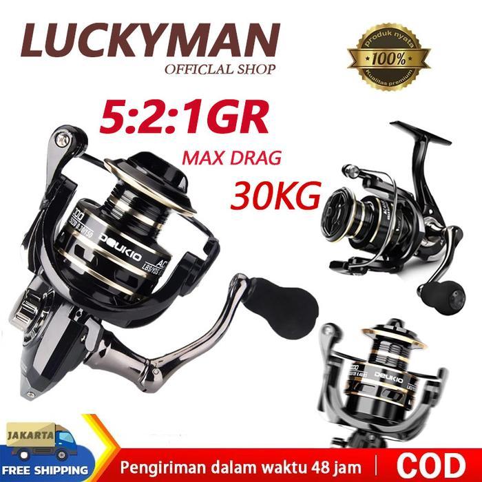 LUCKY MAN Reel Pancing Max Drag 30KG Spinning Fishing Reel Power Handle 2000 3000 4000 Spinning Reel