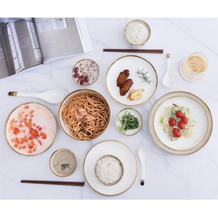 Set Piring Mangkuk List Gold Royal Elizabeth / ALAT MAKAN PIRING MANGKUK LIST GOLD