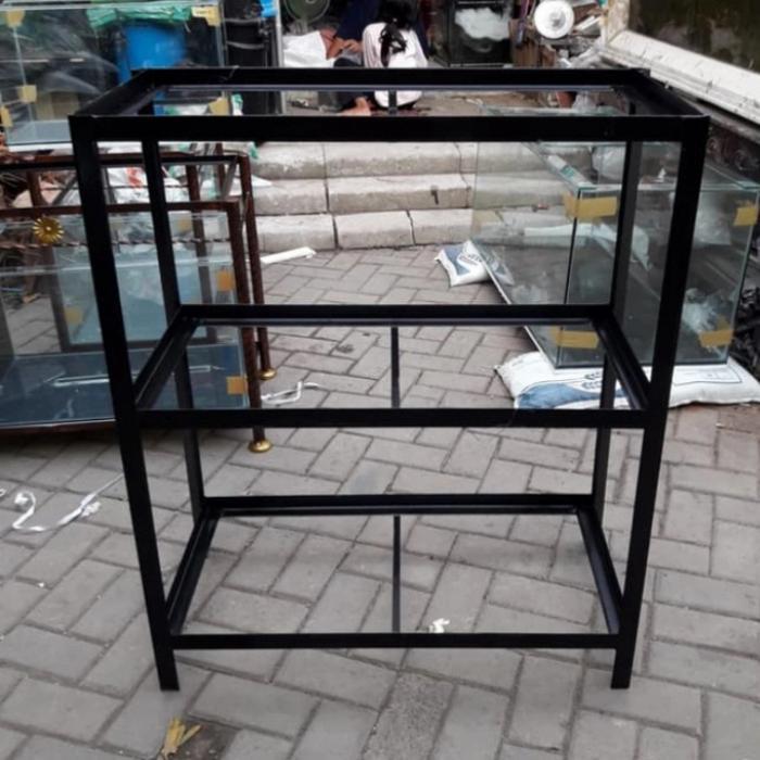 rak aquarium 60x40 tinggi 120 cm.3 susun spasi 55 cm besi siku