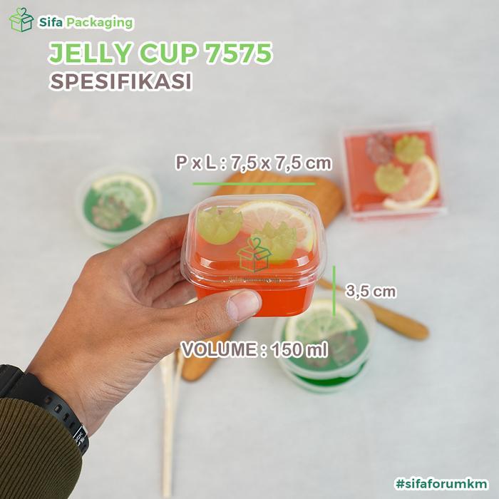 Jelly Cup Mika+Tutup Bening Premium Cetakan Puding Kotak Dessert Box Wadah Plastik Cup Kue Pudding